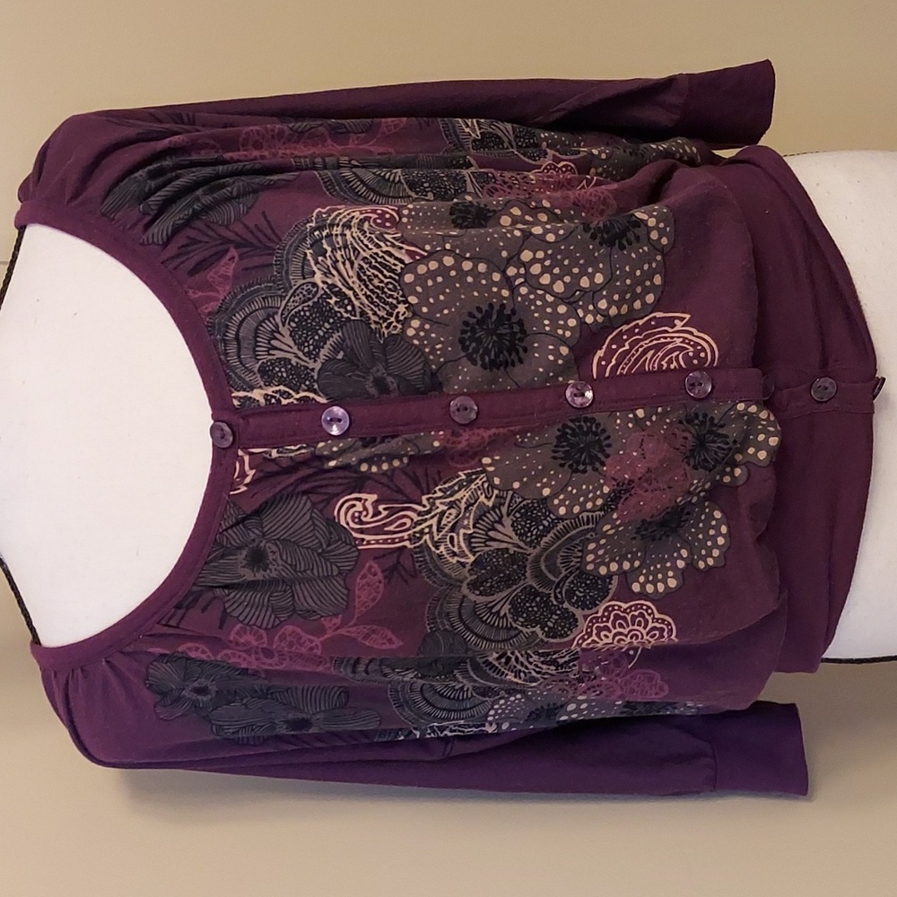Elle Violet and Charcoal Blouse
